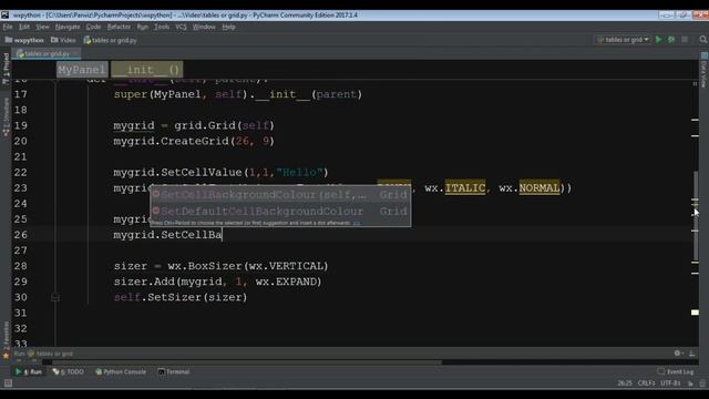 wxPython GUI - Creating Grid (Table) Part Two #26 смотреть онлайн