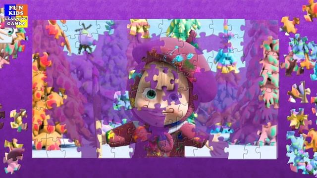 Masha and the Bear Puzzle Game for Kids - Painting The Forest смотреть онлайн