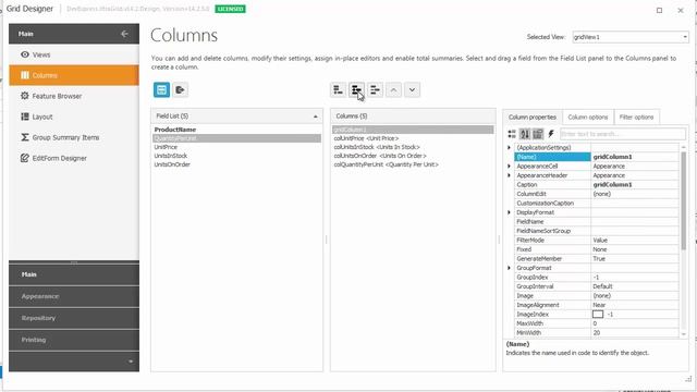 DevExpress WinForms Grid: Create & Manage Columns at Design Time смотреть онлайн