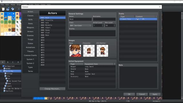 RPG Maker MZ Tutorial #16 - Database Actors & Classes! смотреть онлайн