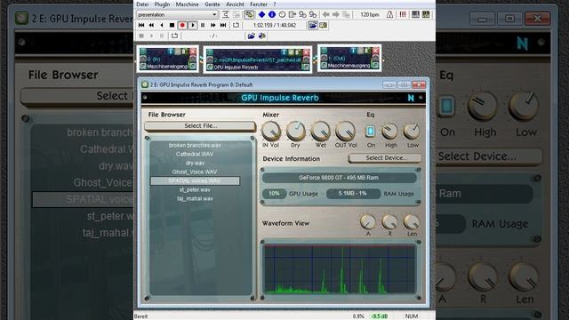 GPU Convolution Reverb VST using NVIDIA / ATI GPU - no CPU usage смотреть онлайн