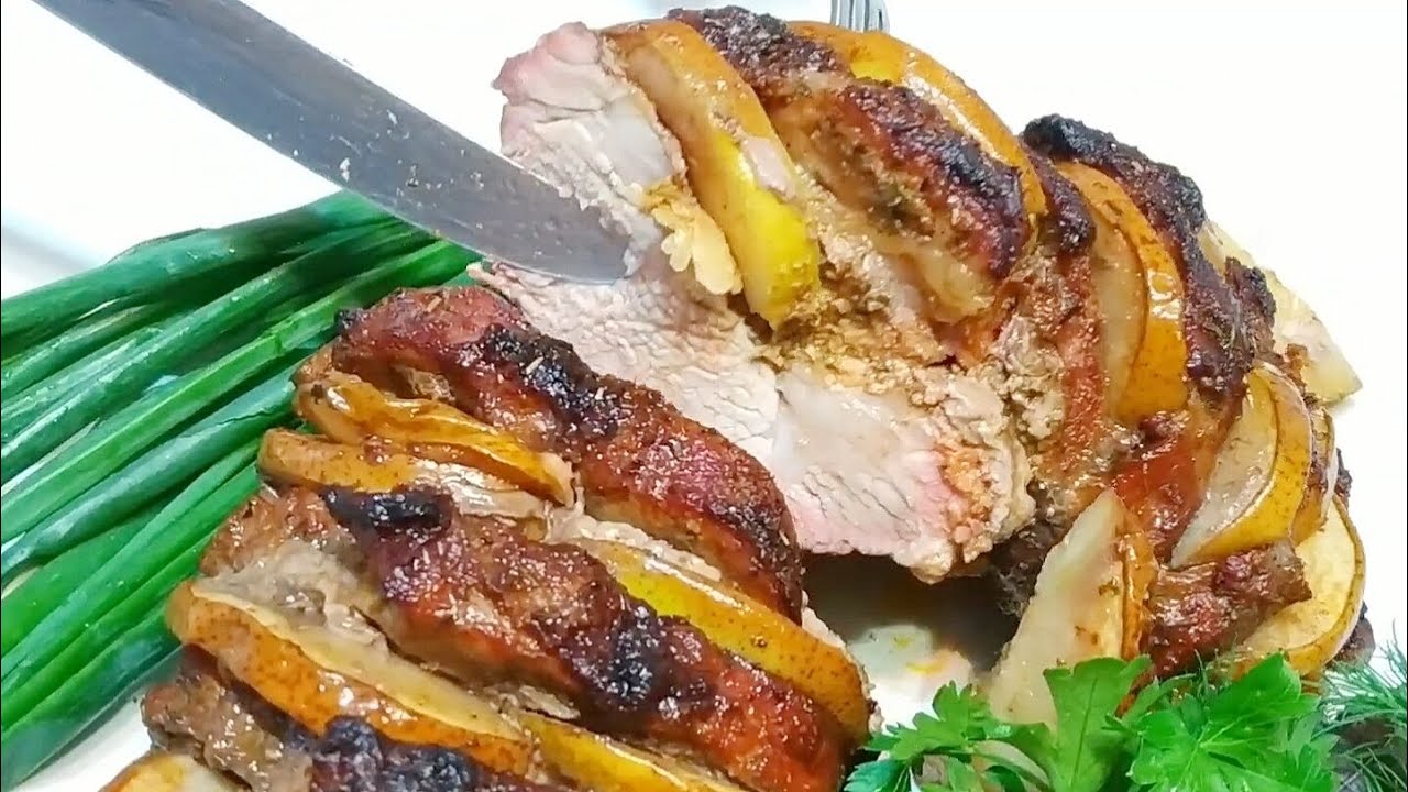 МЯСО С ГРУШАМИ. Такое МЯСО ВАМ ТОЧНО ПОНРАВИТСЯ! Рецепт Сочного, Мягкого, Нежного горячего.mp4 смотреть онлайн