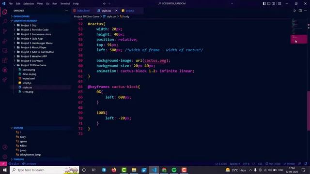 Chrome Dino Game Using Html Css Javascript | Day 10 | Chrome Dino Game Code смотреть онлайн