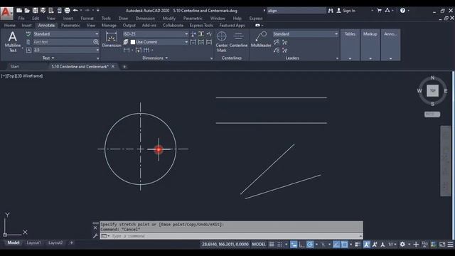 AutoCAD Lect 5-10 Drawing and Inquiry Tools | Centerline and Center mark (Urdu/Hindi) смотреть онлайн