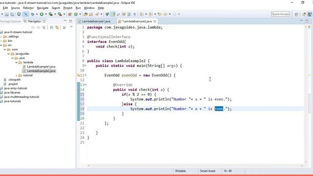Java 8 Lambda Program to check Even or Odd number смотреть онлайн
