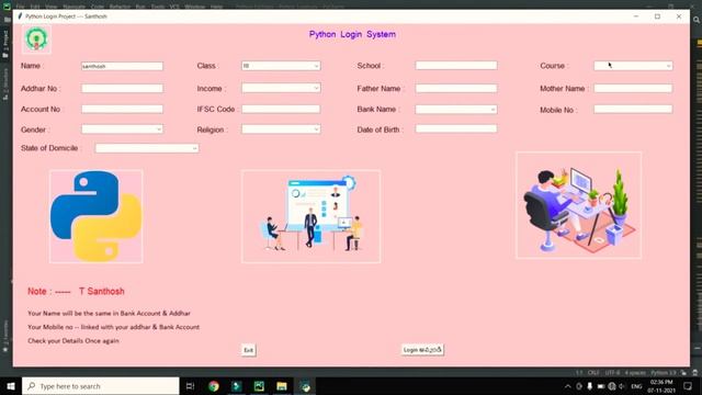 Python login user interface with python programming language | 2021 project #anandsanthosh смотреть онлайн