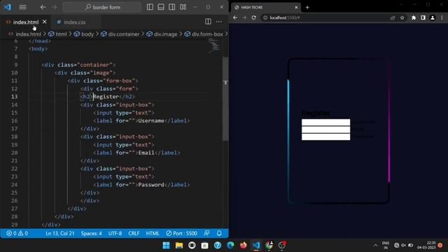 Анимированная форма регистрации с использованием HTML и CSS (2023). Animated Registration form смотреть онлайн