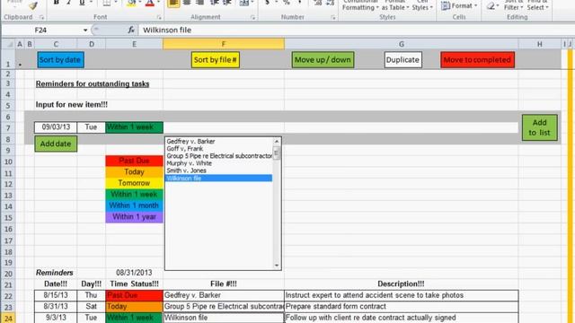 Excel spreadsheet providing list of reminders / future tasks / to-do items (Video 1 of 3) - Freewar смотреть онлайн
