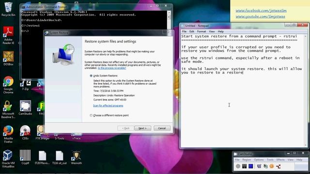 Start system restore from the command prompt using rstrui смотреть онлайн