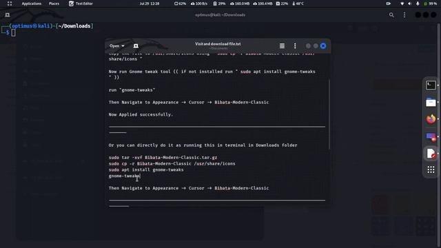 Kali Linux Bibata Cursor - Personalize Your Desktop! #linux #kalilinux #customized #2023