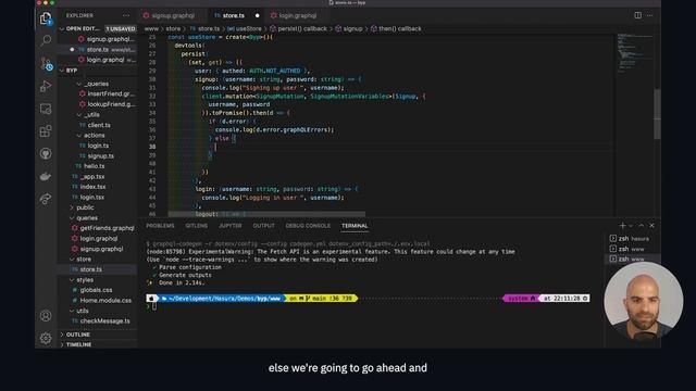 Calling our Hasura action from the front-end смотреть онлайн