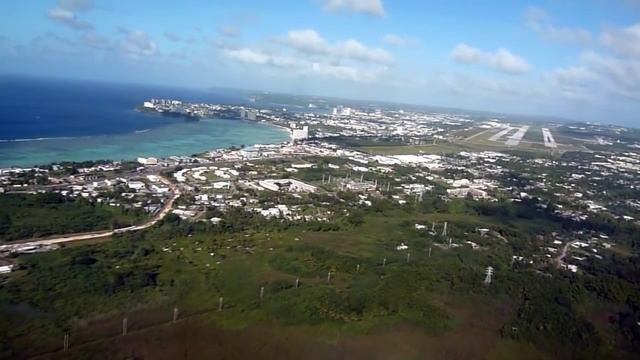 Hagåtña (Agaña), Guam. Visual approach and takeoff runway 6R смотреть онлайн