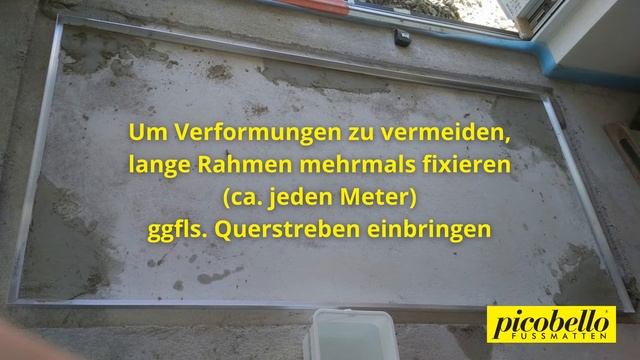 Picobello FUSSMATTEN Einbauanleitung Des Einbaurahmen Für Aluprofilmatten Und Eingangsmatten