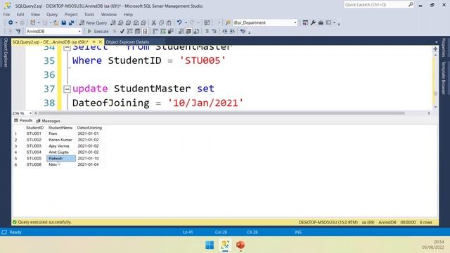 MS SQL Where Update Delete смотреть онлайн
