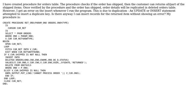 Databases: Catching Errors in procedure смотреть онлайн