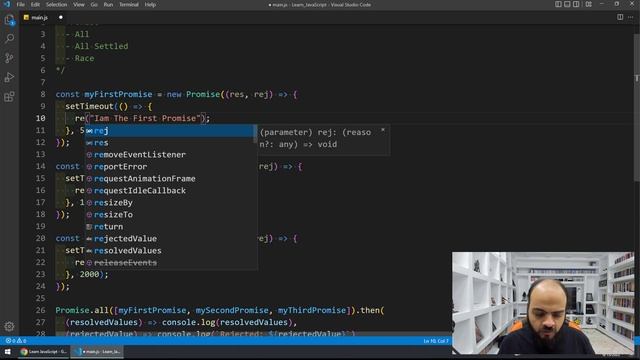 Learn JavaScript In Arabic 2021 - #184 - Promise All And All Settled And Race смотреть онлайн