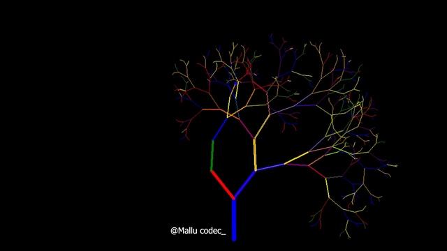 Fractal tree pattern with python Turtle смотреть онлайн