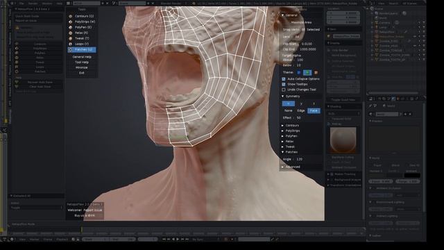 Blender 3D - Sculpting Practice -Zombie Head 블렌더 3D 스컲팅 연습 смотреть онлайн