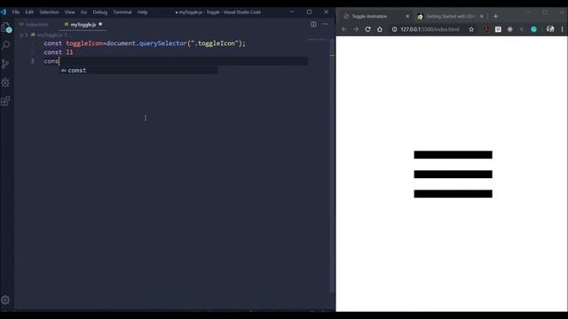 Animating Toggle Icon in HTML || SVG animation смотреть онлайн