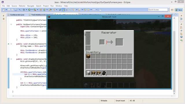 [1.6.4] Minecraft Forge Modding Tutorials! - Custom Macerator :: Part 2! GUI! смотреть онлайн