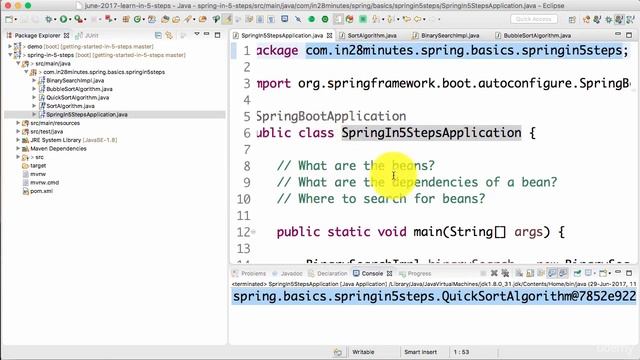 018 Step 4 Using Spring to Manage Dependencies @Component @Autowired смотреть онлайн