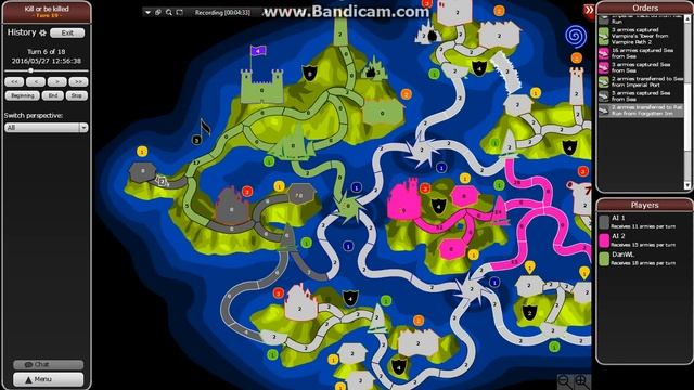 WarLight Single Player Level Kill or be killed Walkthrough Part 1/2 Turns 0-10 смотреть онлайн