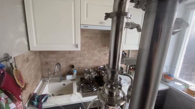 Аламбик Колпачково-тарельчатая колонна работа с хвостами от первого перегона