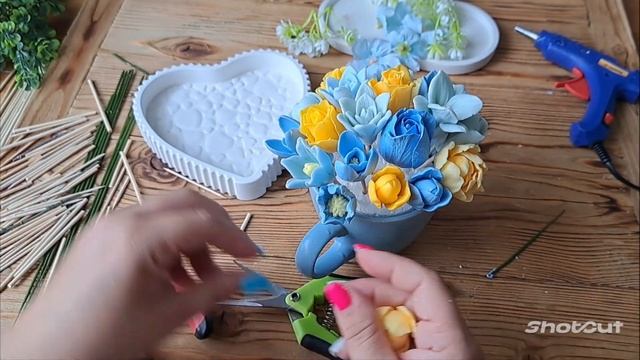 Букет из мыльных цветов в кружке. #мыловарение #мыло #мыловидео смотреть онлайн