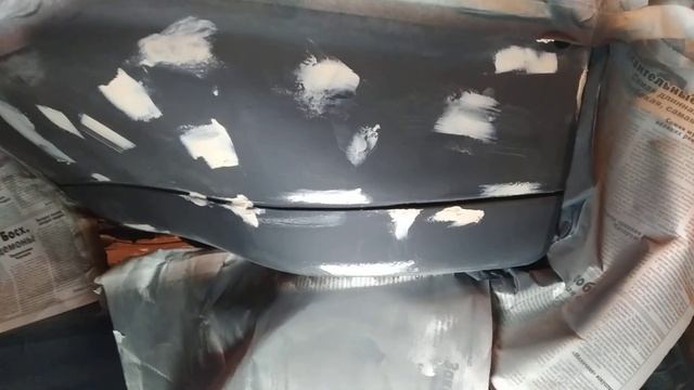 Как спаять и покрасить бампер не снимая с авто, продолжение. смотреть онлайн