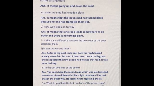 THE ROAD NOT TAKEN ----- QUESTION ANSWERS EXPLAINED IN Hinglish смотреть онлайн