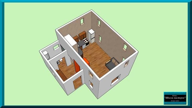 Строим деревянный каркасный дом на сваях для постоянного проживания своими руками (ч.1). Модель дома смотреть онлайн