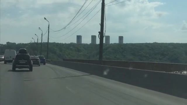 Трасса М7 Проезжаем Нижний Новгород Мост через Оку смотреть онлайн