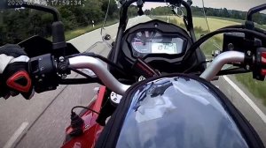 Benelli TRK 502 работа двигателя, скорость на средних оборотах и на автомагистрали.