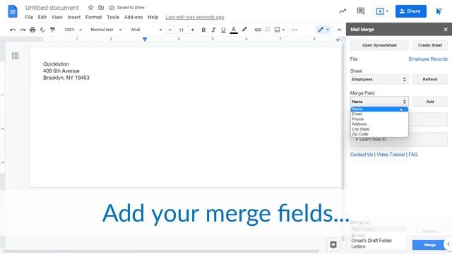 Mail Merge to Envelopes from Google Docs using Quicklution's Mail Merge Add-on смотреть онлайн