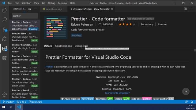 Escribe código limpio con Prettier смотреть онлайн