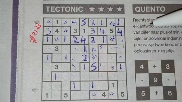 (#2123) Wednesday. Tectonic02 Sudoku puzzle. Bonus Extra edition. 01-06-2021 Extra part 4 of 4 смотреть онлайн