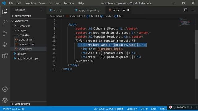 Python Tutorial - Flask for beginners part 4(Using If and Else Statements in rendered HTML template смотреть онлайн