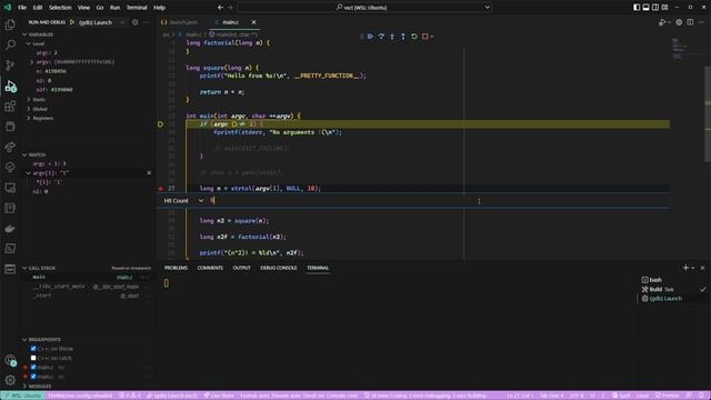 Сборка и отладка проектов на C в VSCode смотреть онлайн