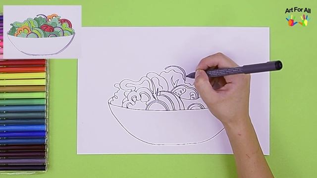 How to draw a healthy salad bowl смотреть онлайн