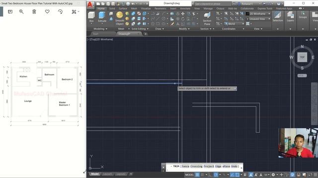 Small 2 Bedroom House Floor Plan Tutorial With AutoCAD смотреть онлайн