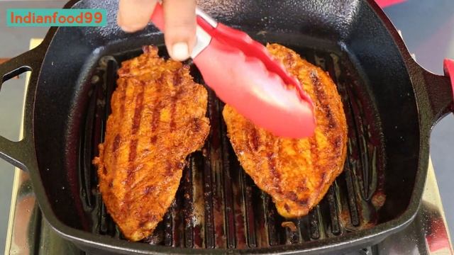 Easy Grilled Chicken Recipe - How To Make Pan-Grilled Chicken | Indian Food99 смотреть онлайн