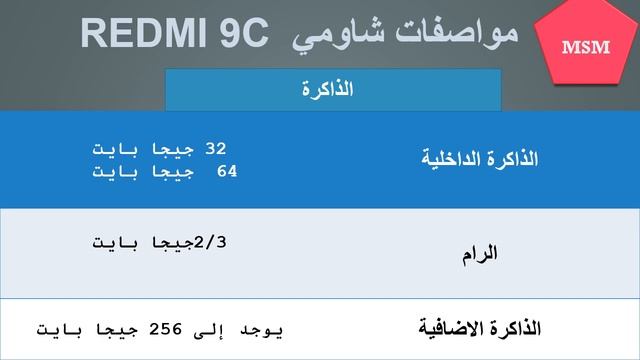 مواصفات شاومي Redmi 9C смотреть онлайн