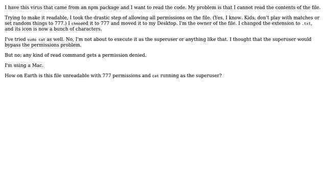 Unix & Linux: Read permission denied even when using sudo and all permissions are granted смотреть онлайн