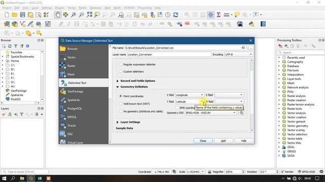 How to convert excel to shapefile in QGIS смотреть онлайн