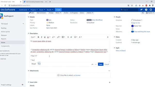 JIRA Text Formatting смотреть онлайн