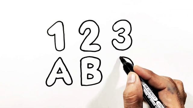 Drawing and coloring Numbers with Alphabets - рисование цифр и алфавитов для детей смотреть онлайн