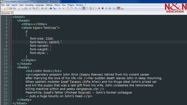 CSS Tutorial No 17-Font Properties смотреть онлайн