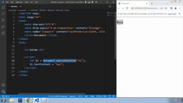 آموزش JavaScript - قسمت نهم (آشنایی با تابع querySelector) смотреть онлайн