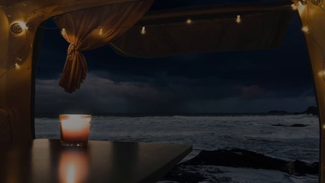 Cozy Ocean Camper-van | Stormy Sea Waves, Thunder & Rain Sounds for Sleeping FAST: Nature Sleep Aid смотреть онлайн