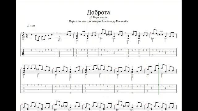 Доброта - 13 Карт meme (Guitar Tabs) смотреть онлайн